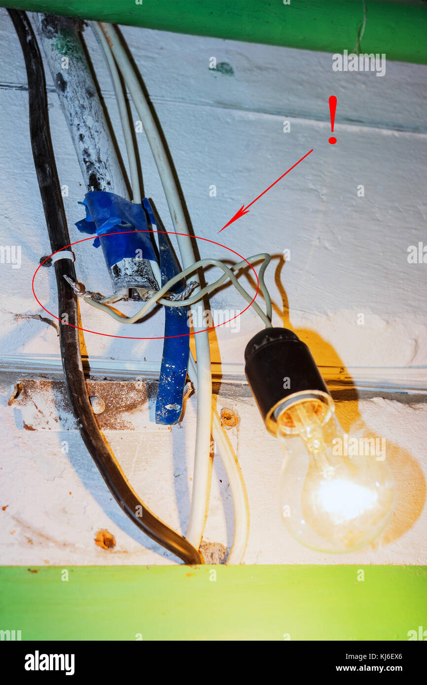 Dangerous Electrical Wiring High Resolution Stock Photography and