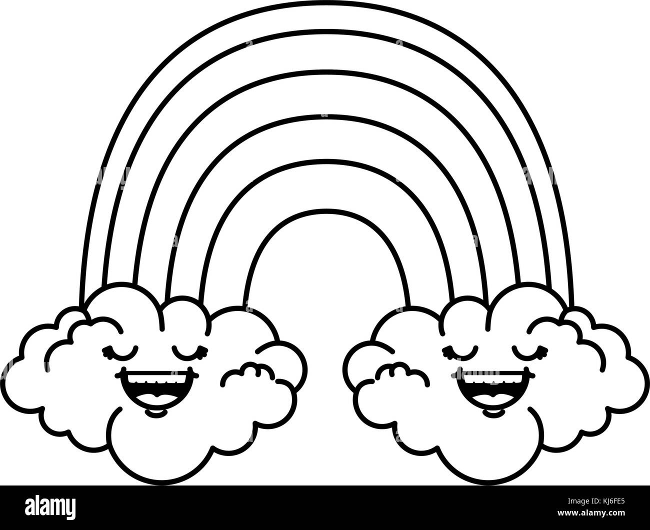 cute rainbow kawaii character Stock Vector Image &amp; Art - Alamy