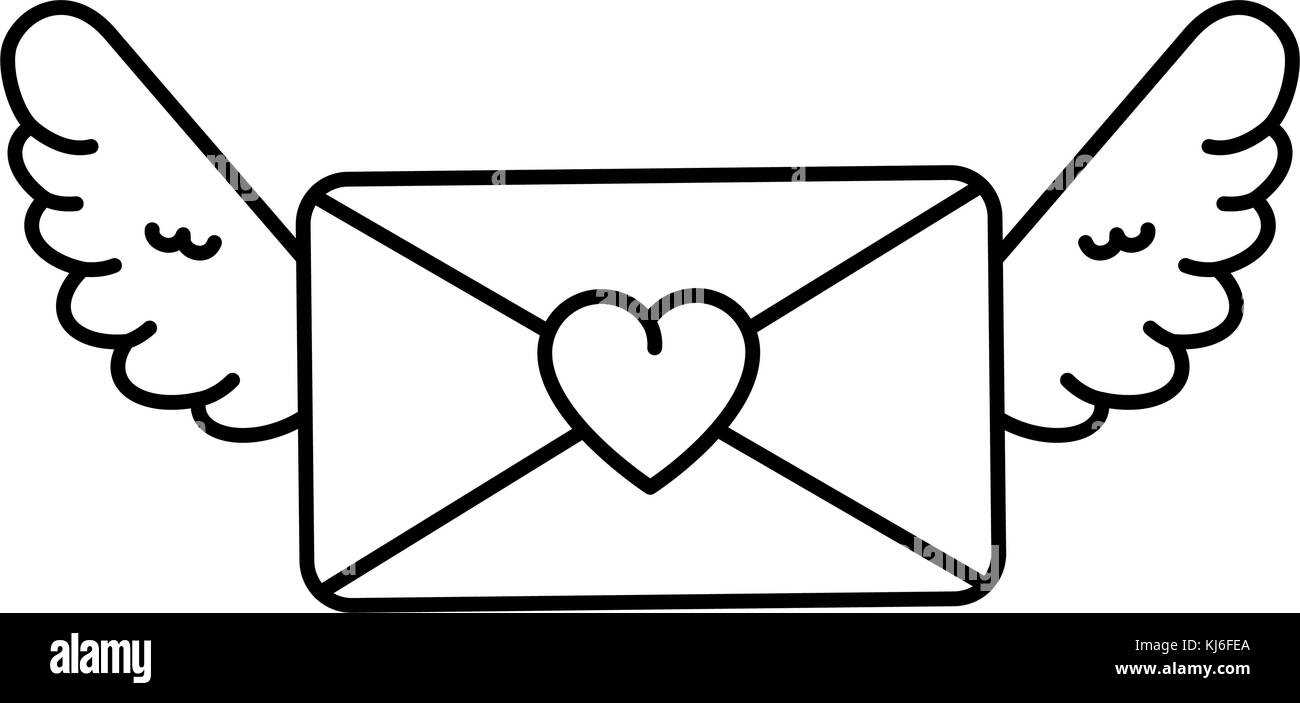 love envelope with wings Stock Vector Image &amp; Art - Alamy