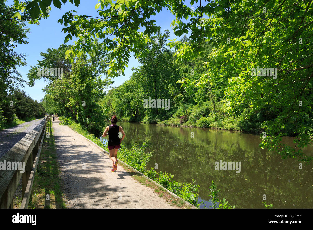 The Delaware River trail or Delaware and Raritan State Canal Park, near Lambertville, Hunterdon