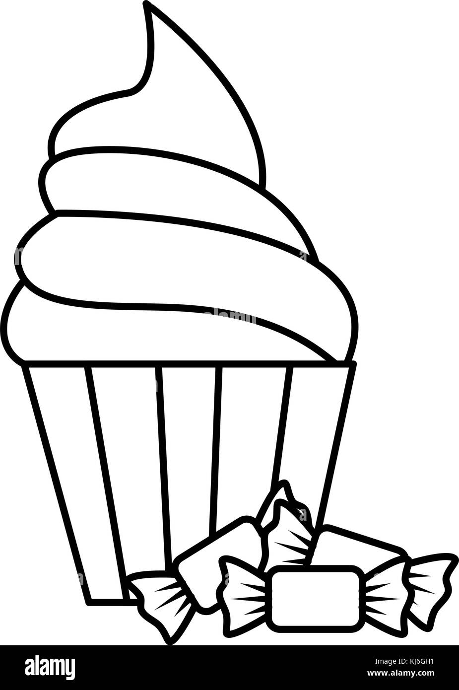 Cupcake symbols Black and White Stock Photos & Images - Alamy