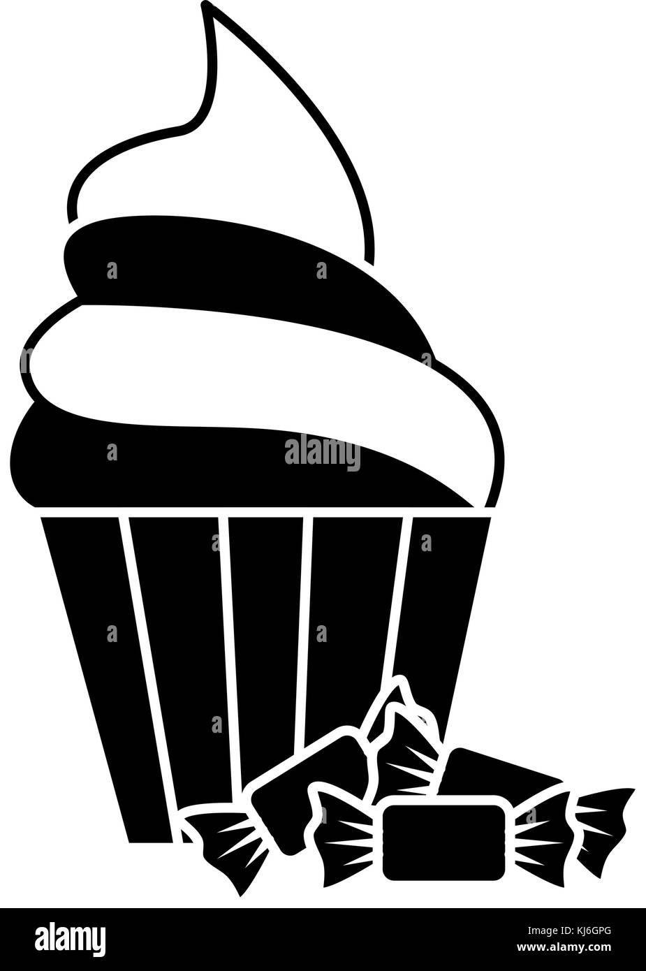 Cupcake symbols Black and White Stock Photos & Images - Alamy