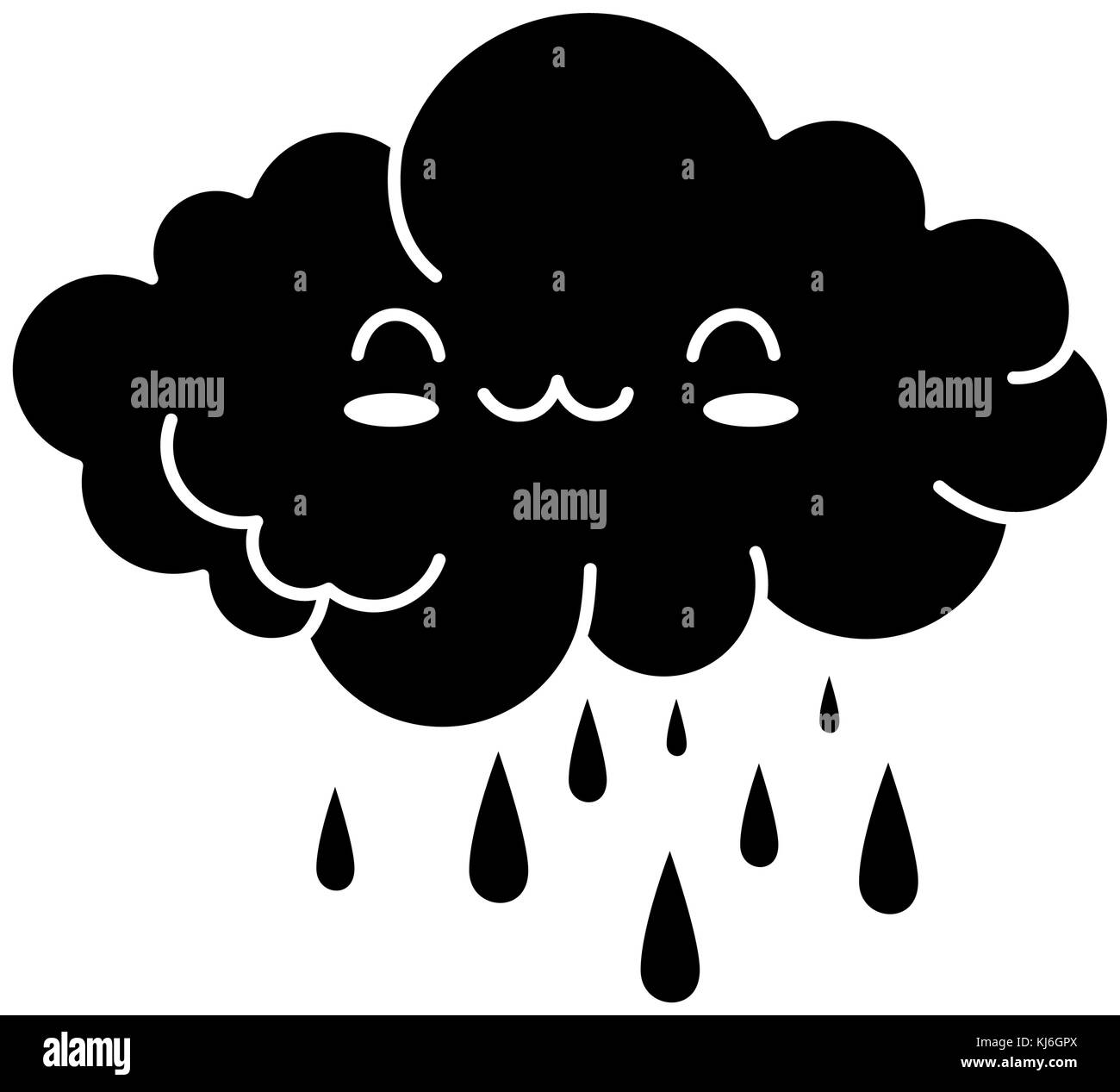 cute cloud rainy kawaii character Stock Vector Image & Art - Alamy