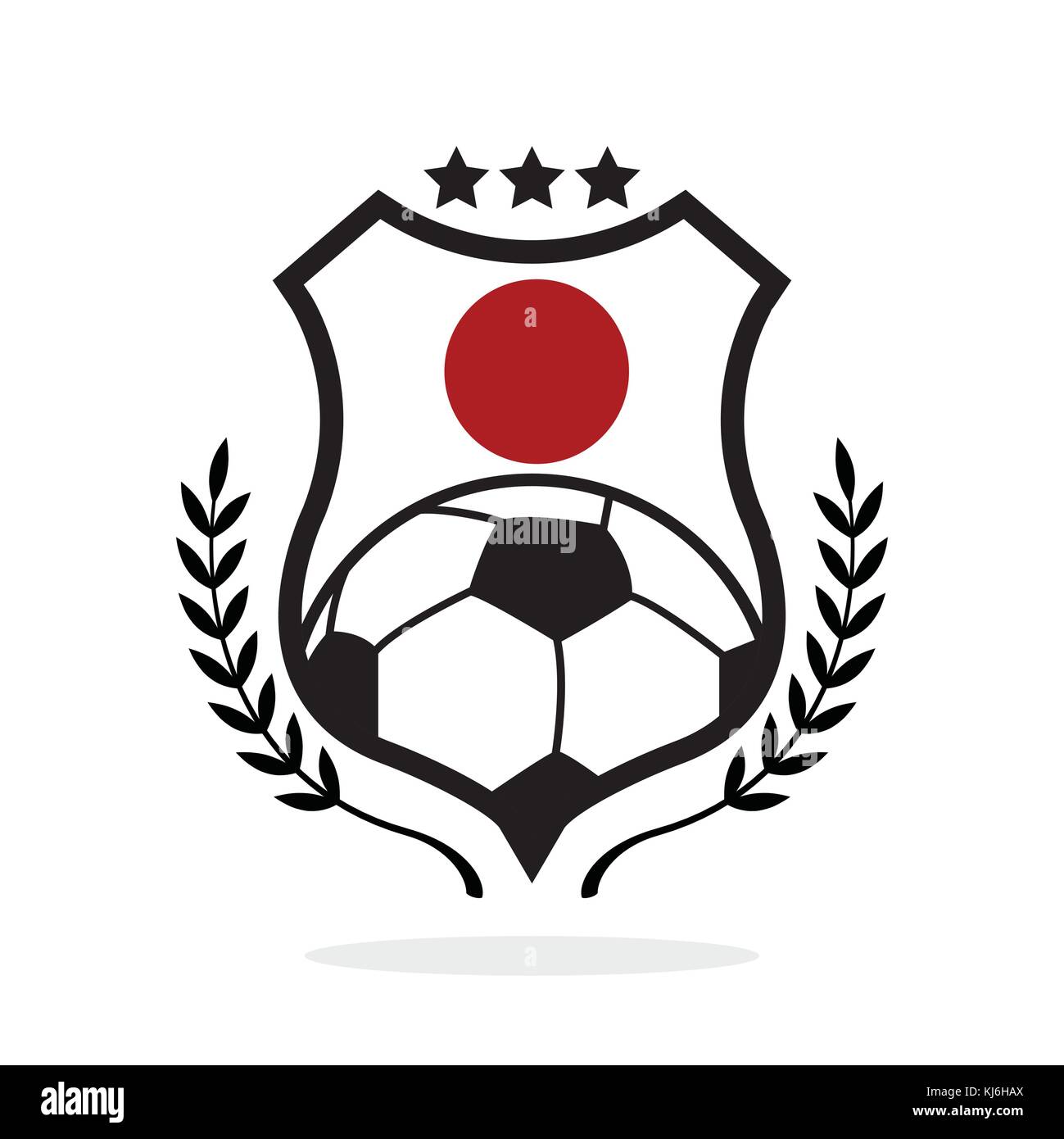 Japan national flag football crest Stock Vector Image & Art Alamy