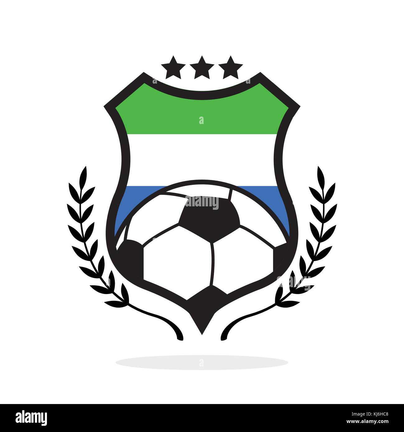 Sierra Leone national flag football crest Stock Vector