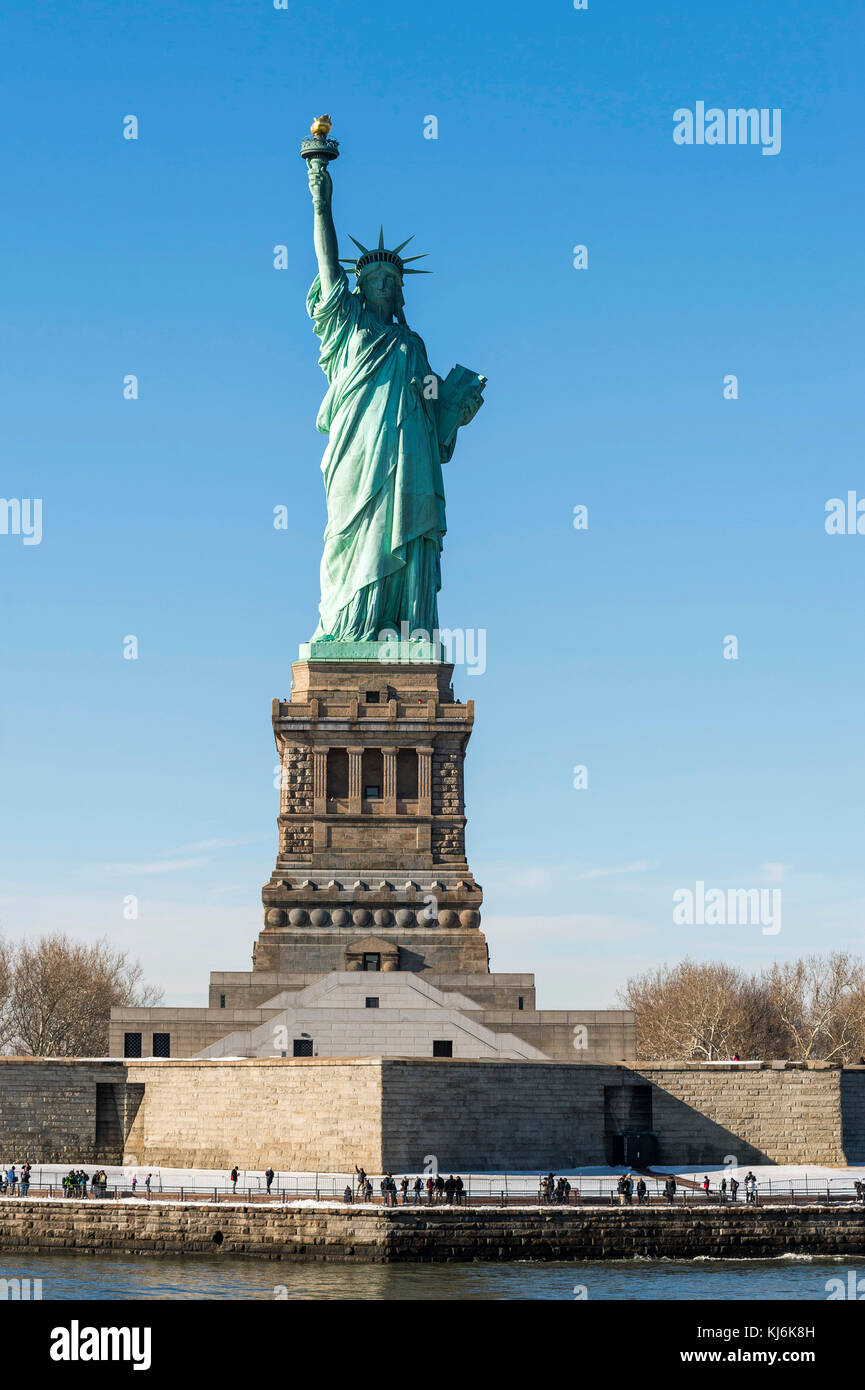 USA, New York City the Statue of Liberty on Ellis Island Stock Photo