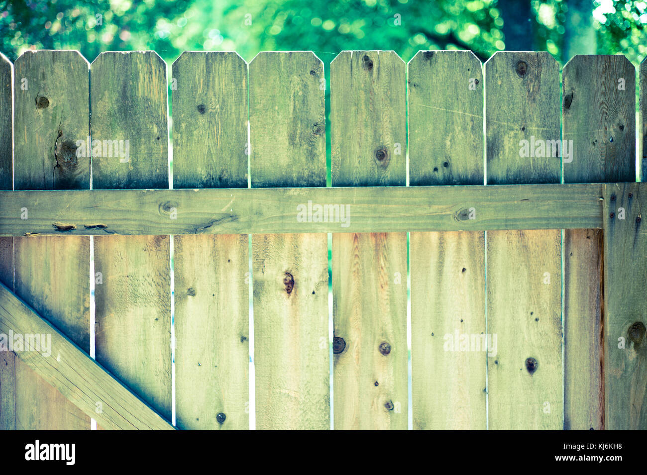 Conceptual image of a wood fence Stock Photo - Alamy