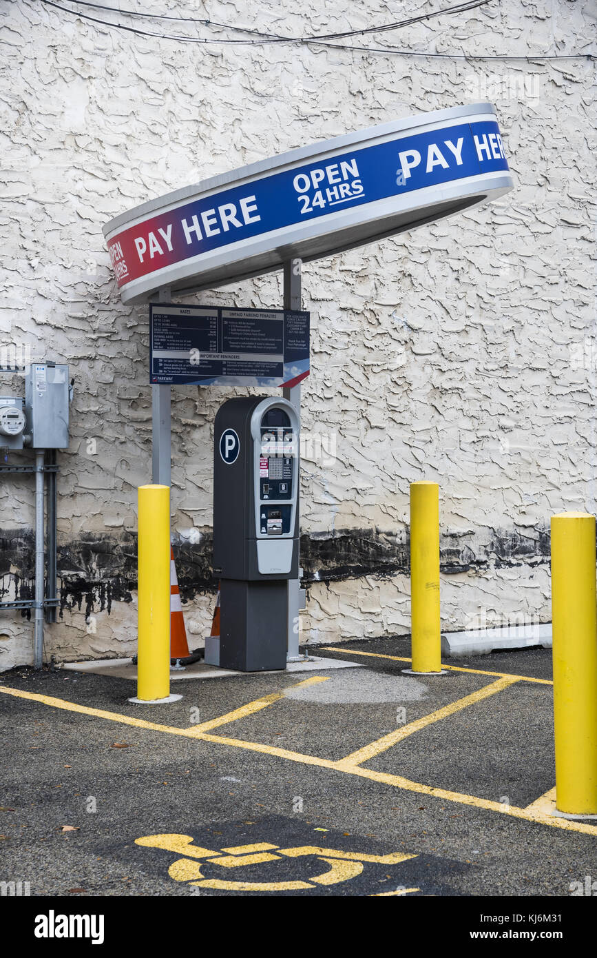 Modern parking ticket pay machine , Philadelphia, Pennsylvania, USA