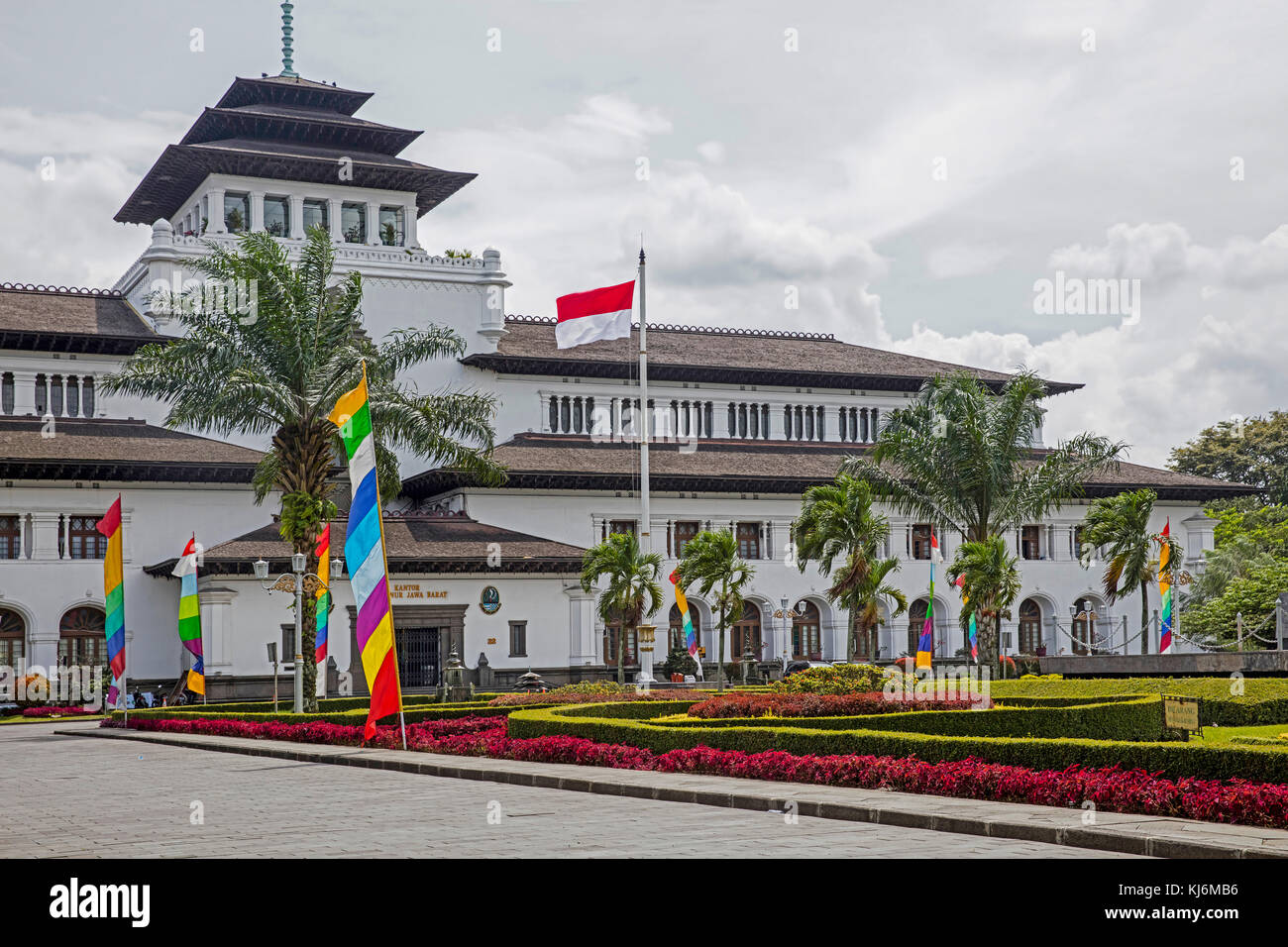 Gedung Sate, Dutch colonial building in Indo-European style, former seat of the Dutch East Indies in the city Bandung, West Java, Indonesia Stock Photo