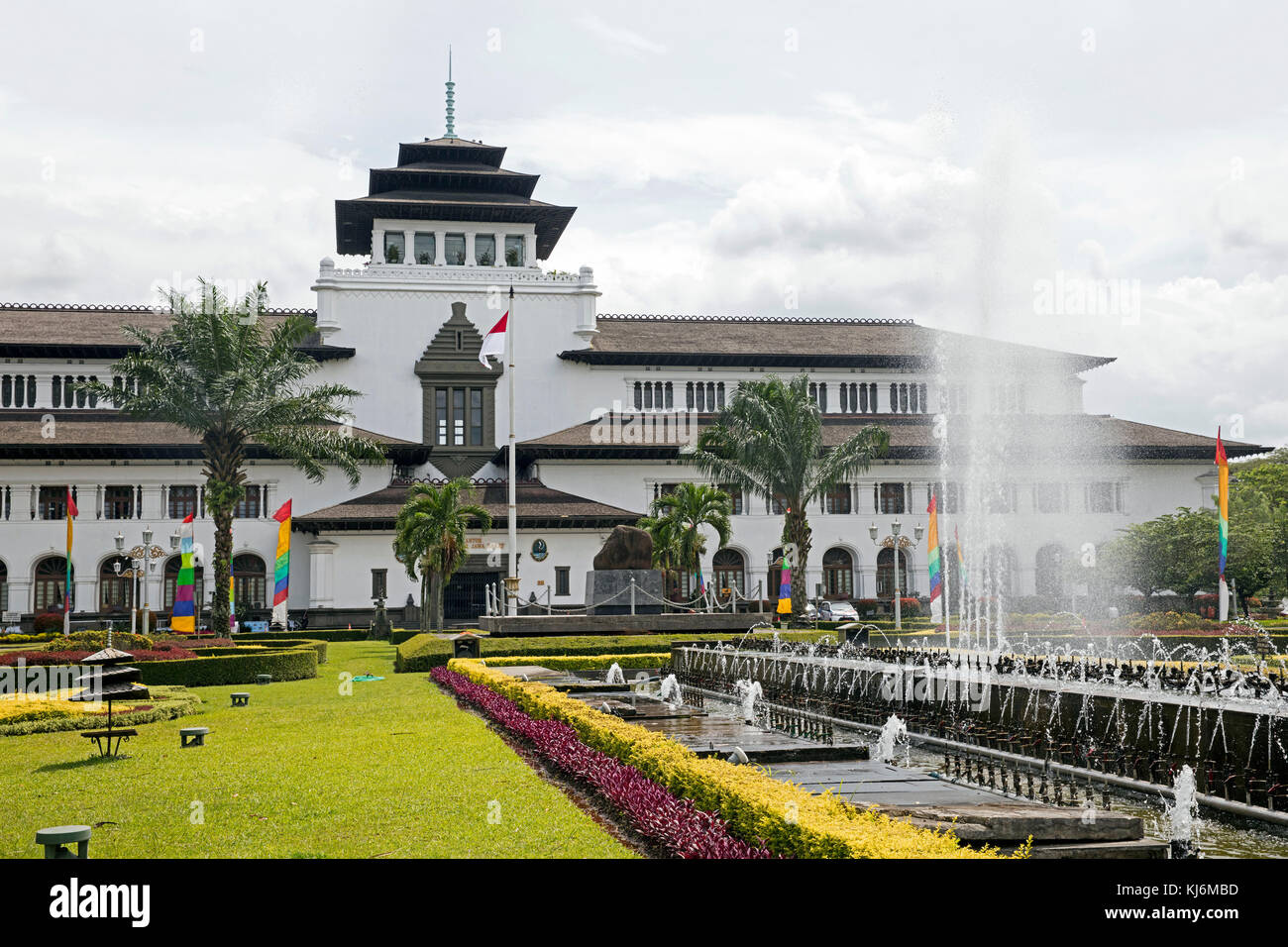 Gedung Sate, Dutch colonial building in Indo-European style, former seat of the Dutch East Indies in the city Bandung, West Java, Indonesia Stock Photo