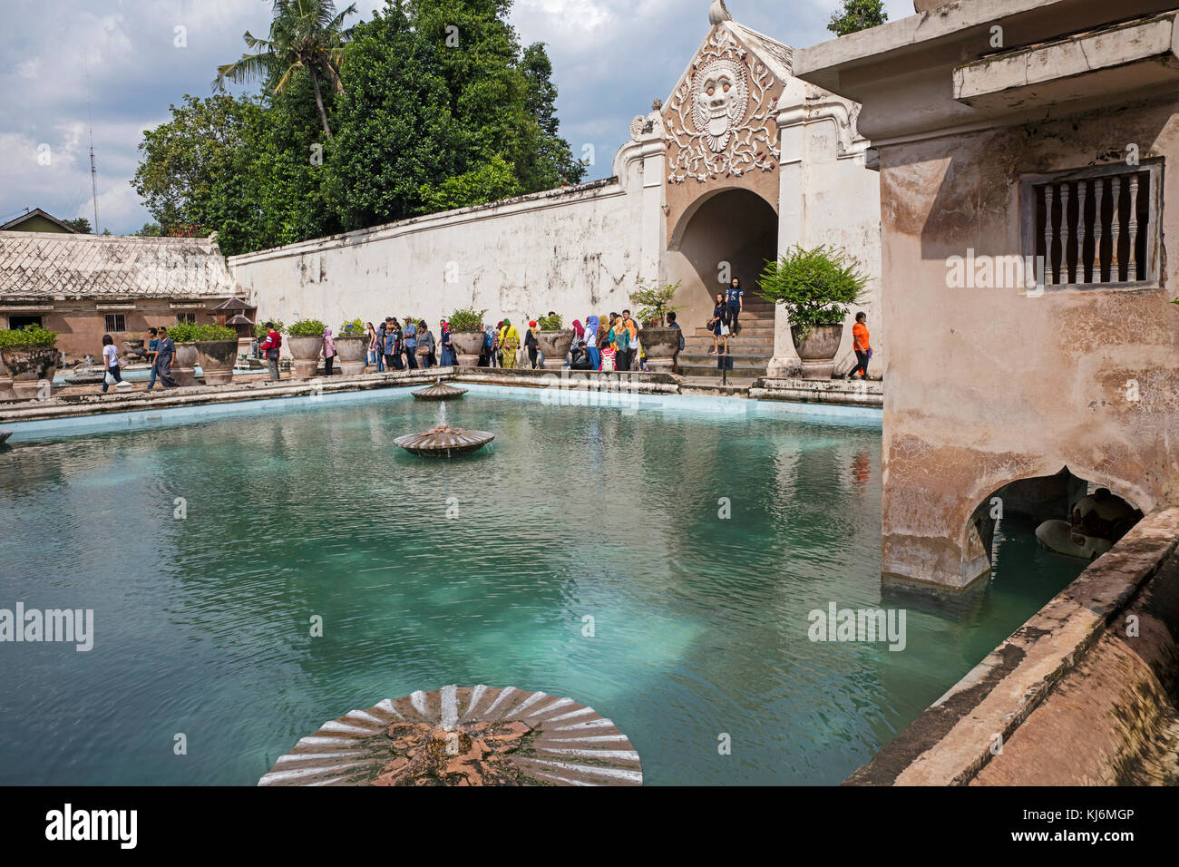 Bathing complex at the Taman Sari Water Castle, site of a former royal garden of the Sultanate of Yogyakarta, Java, Indonesia Stock Photo