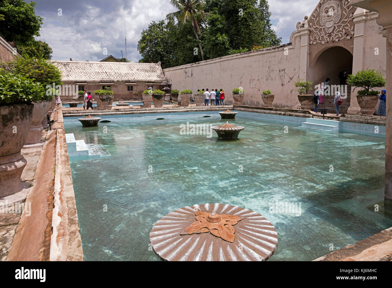 Bathing complex at the Taman Sari Water Castle, site of a former royal garden of the Sultanate of Yogyakarta, Java, Indonesia Stock Photo