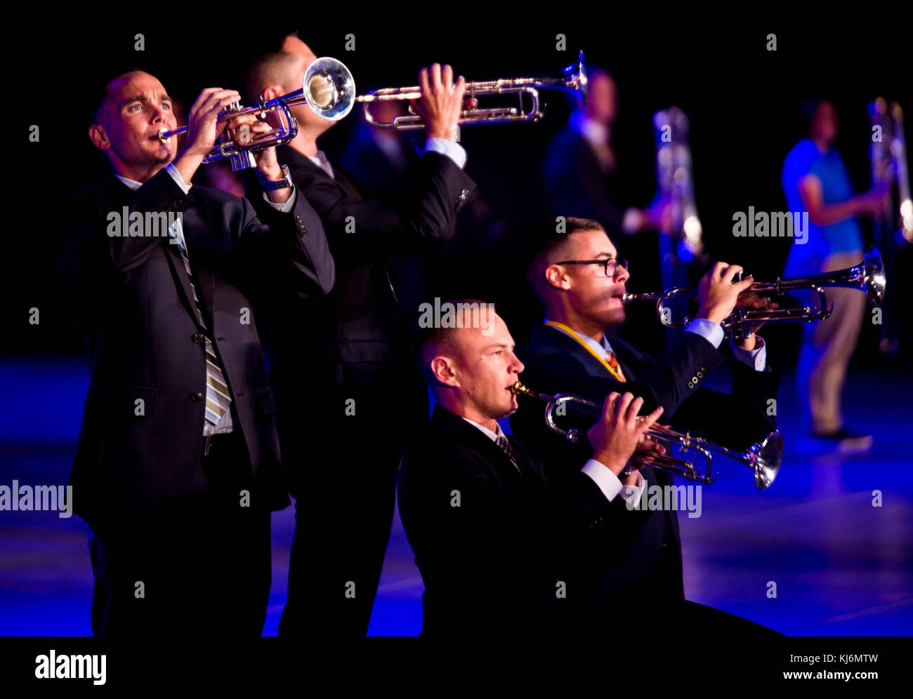 III Marine Expeditionary Force Band members perform during rehearsals ...