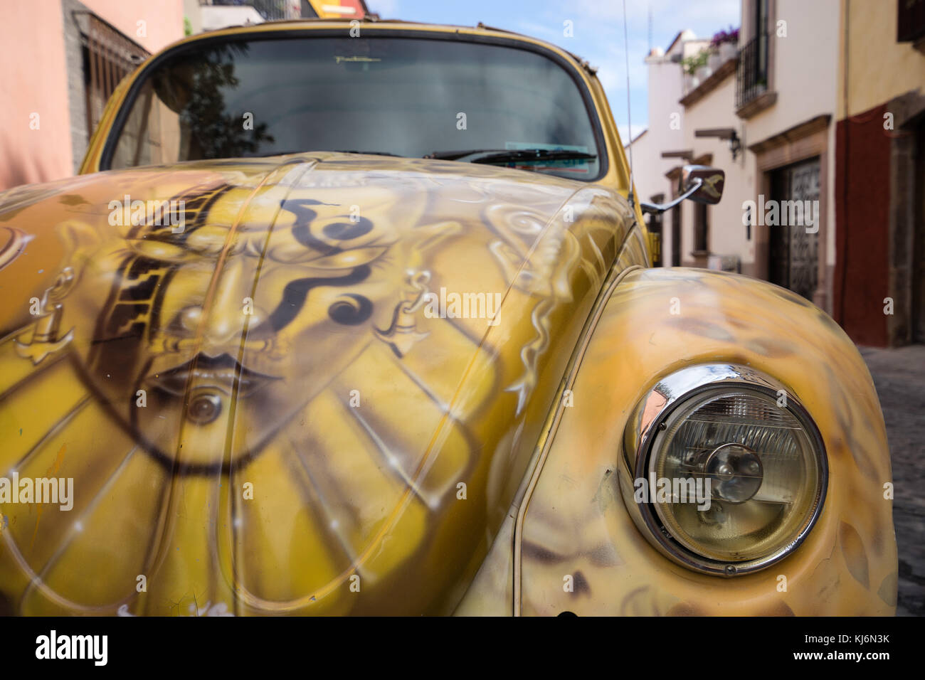 refurbished classic car closeup in san miguel de allende mexico Stock Photo Alamy
