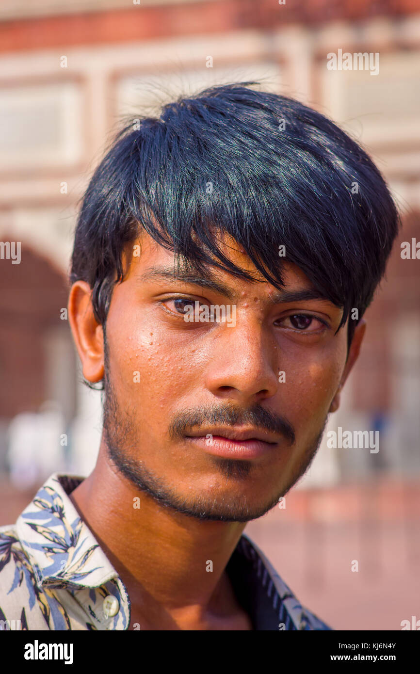 Amber, India - September 19, 2017: Portrait of an unidentified Indian man on the streets of Amber, India Stock Photo