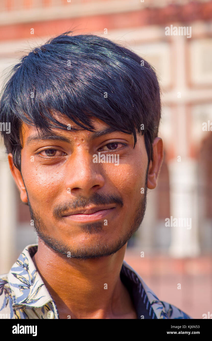 Amber, India - September 19, 2017: Portrait of an unidentified Indian man on the streets of Amber, India Stock Photo