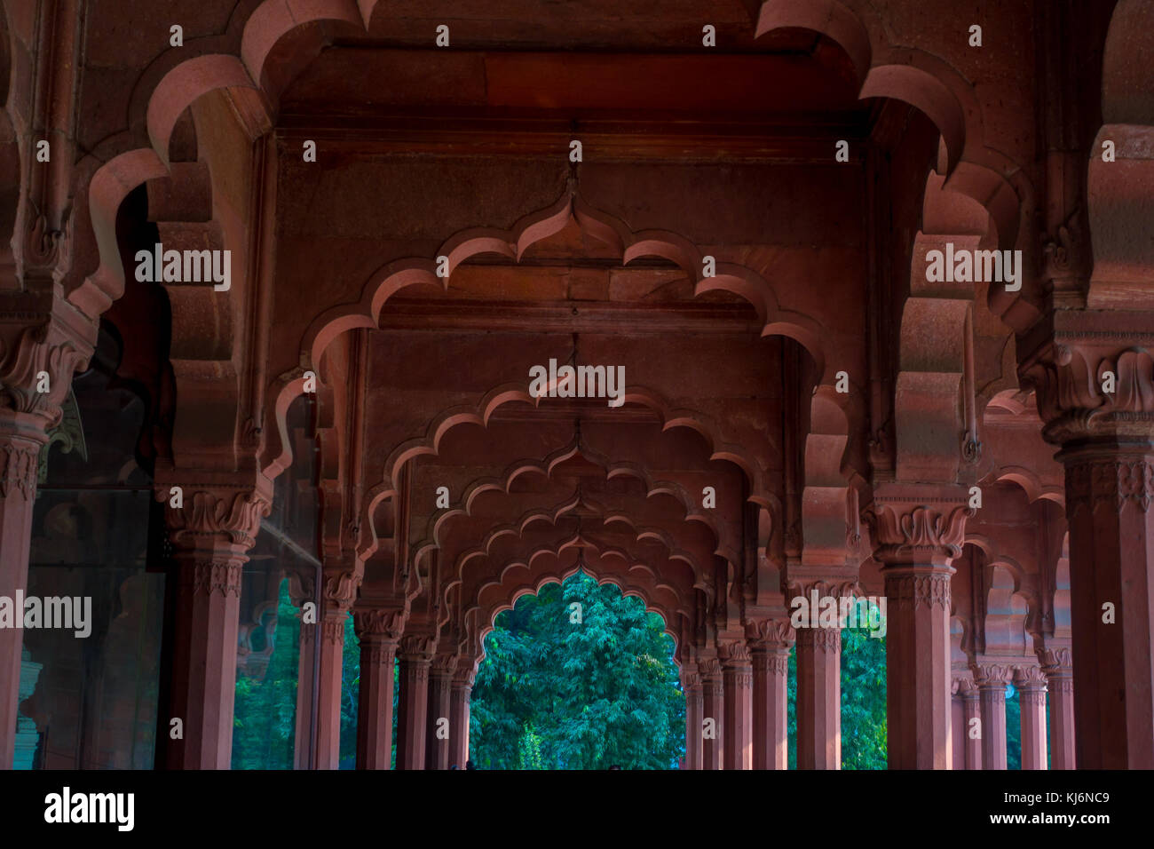DELHI, INDIA - SEPTEMBER 25 2017: Interiors view of Red Fort in Delhi, India,Fort was the residence of the Mughal emperor for nearly 200 years Stock Photo
