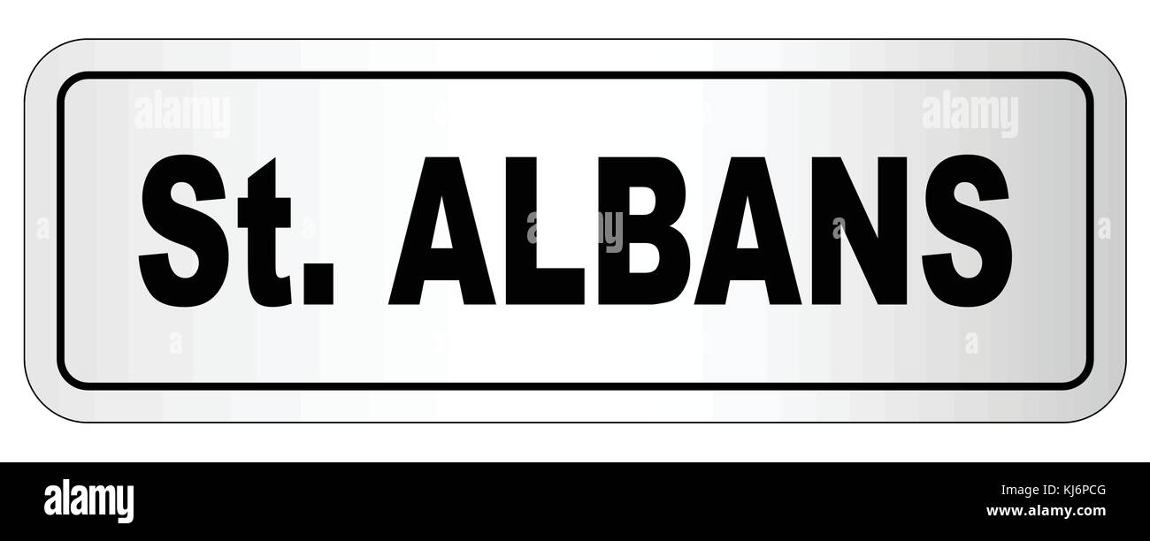 The city of Saint Albans nameplate on a white background Stock Vector