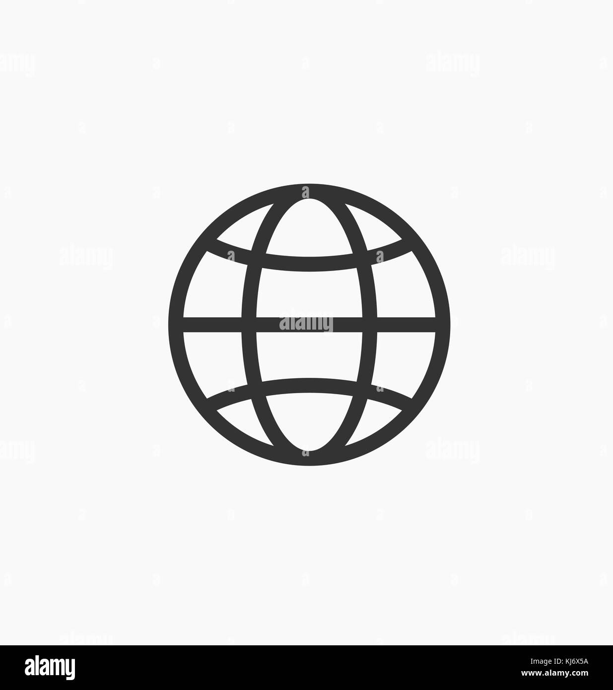 Earth icon / sign in flat style isolated. Earth globe symbol for your web site, logo, app, UI design. Vector illustration. Stock Vector