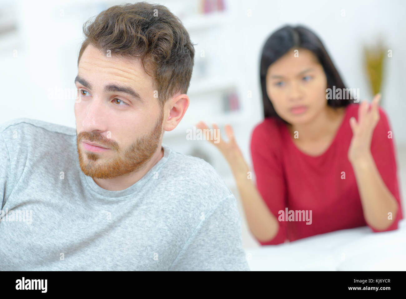 Couple having a heated discussion Stock Photo