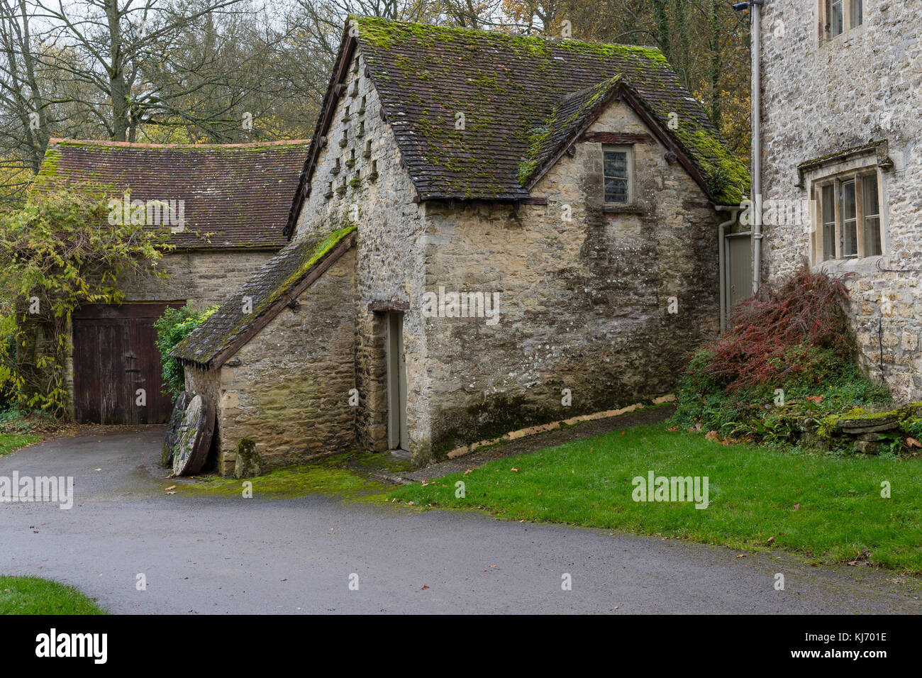 Five Signposts for public footpaths at Bibury, Cotswolds, Gloucestershire UK Stock Photo