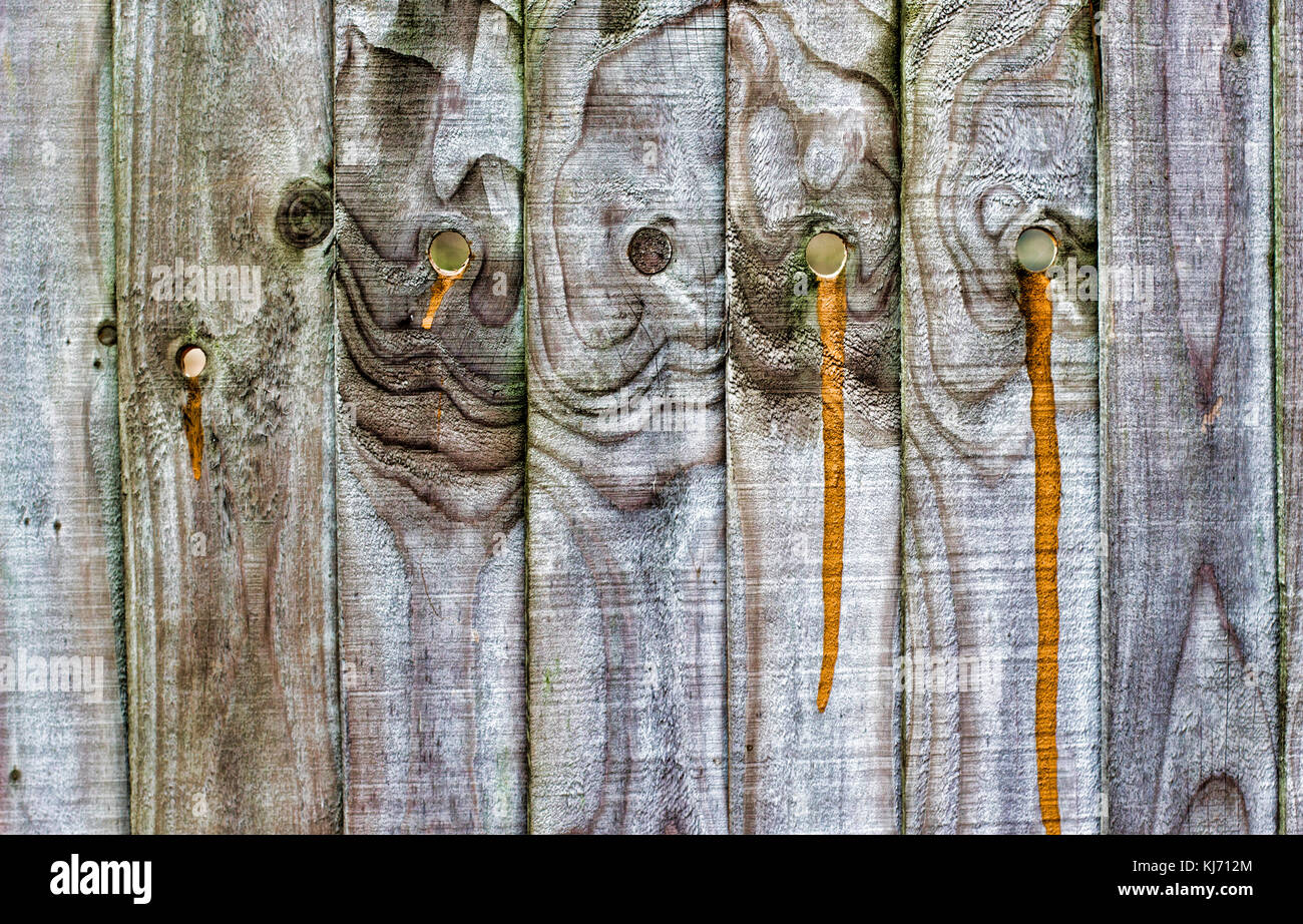abstract high definiition image showing a painted wooden garden fence Stock Photo