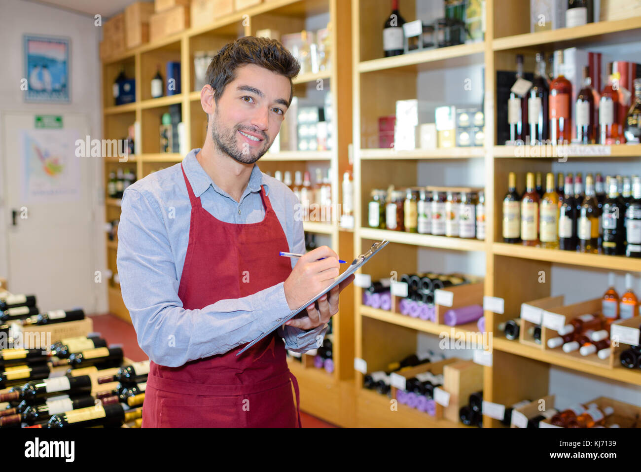 wine shop owner Stock Photo Alamy