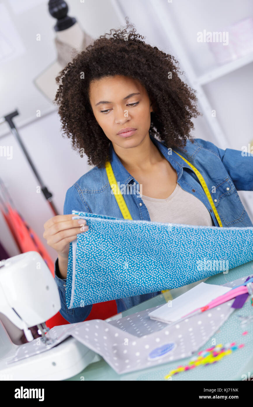 working from home a tailor at work Stock Photo Alamy