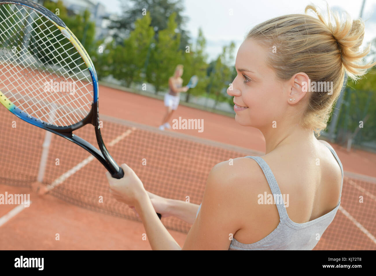 first tennis session Stock Photo