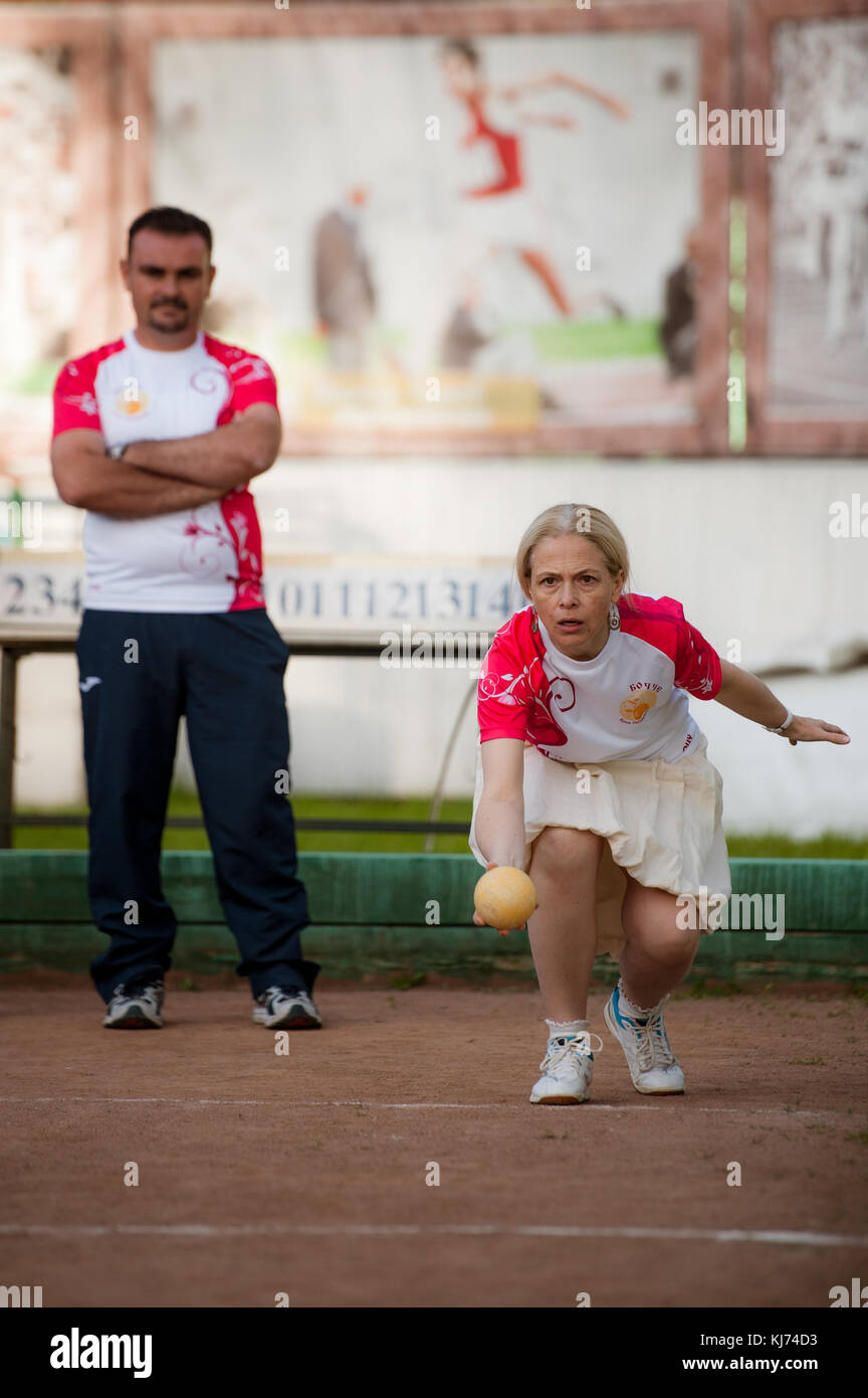 The oldest Russian tournament Sozidanie of Bocce raffa Stock Photo - Alamy