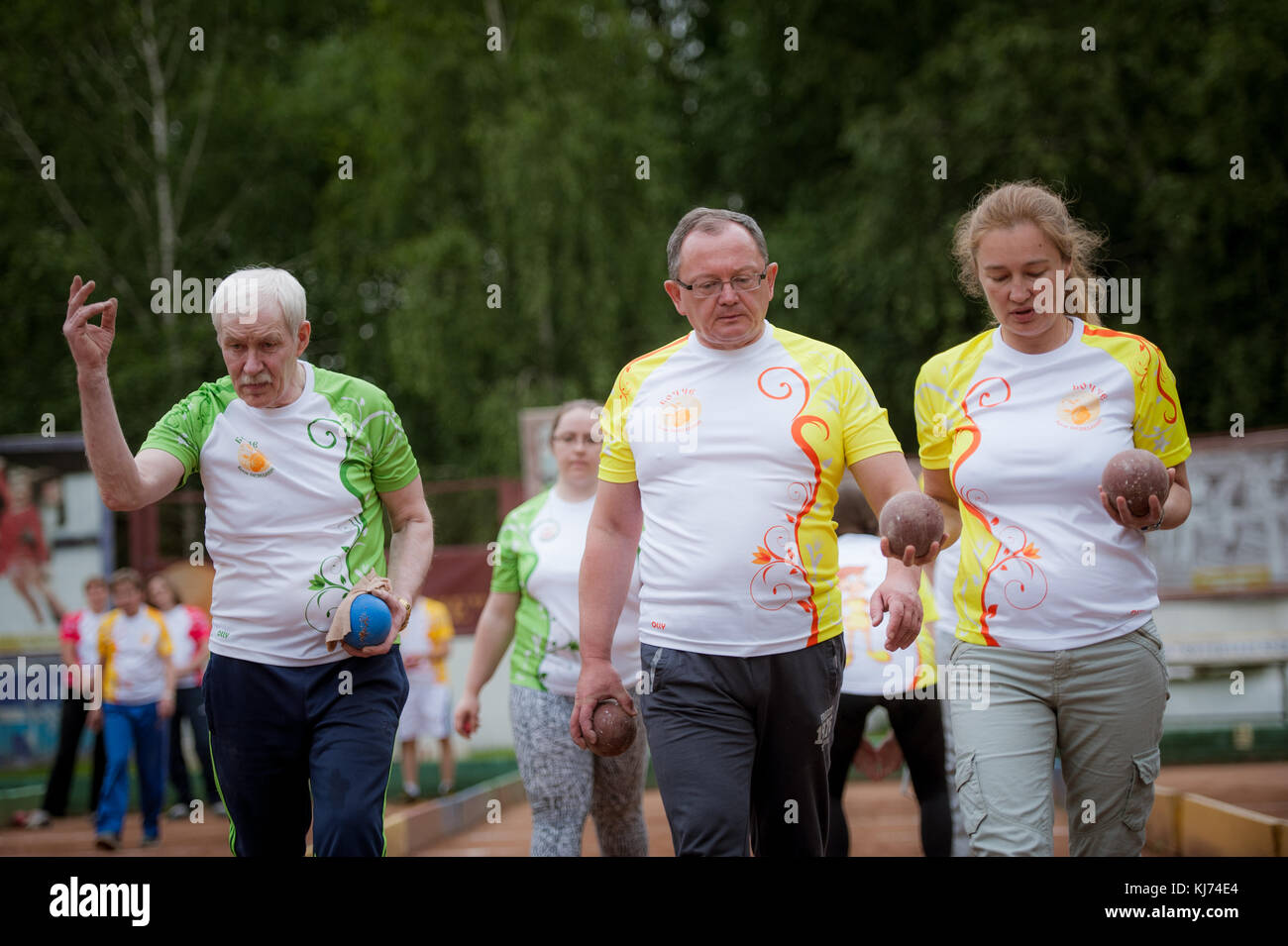 The oldest Russian tournament Sozidanie of Bocce raffa Stock Photo - Alamy