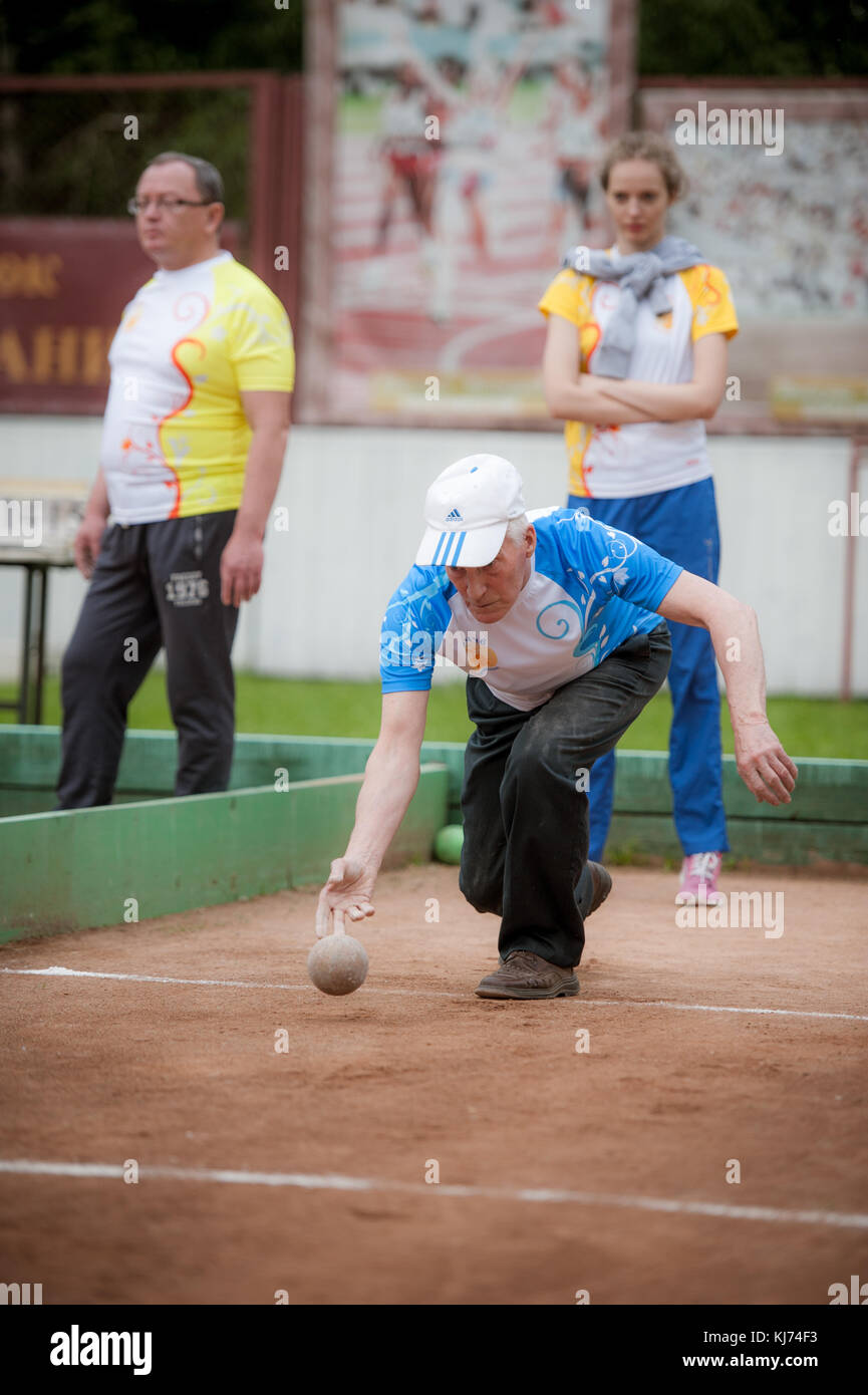 The oldest Russian tournament Sozidanie of Bocce raffa Stock Photo - Alamy