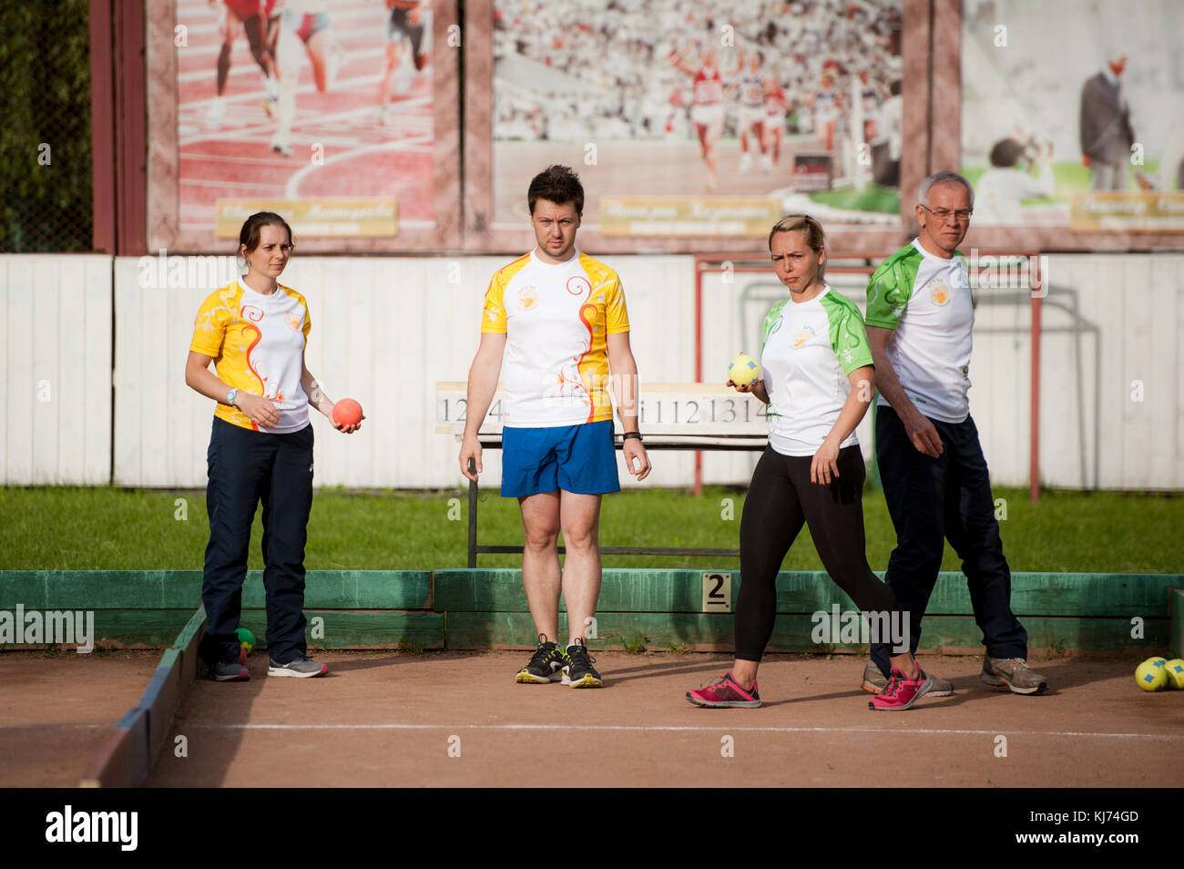 The oldest Russian tournament Sozidanie of Bocce raffa Stock Photo - Alamy