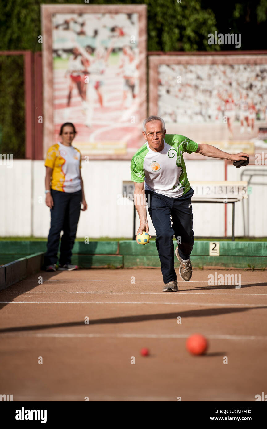 The oldest Russian tournament Sozidanie of Bocce raffa Stock Photo - Alamy
