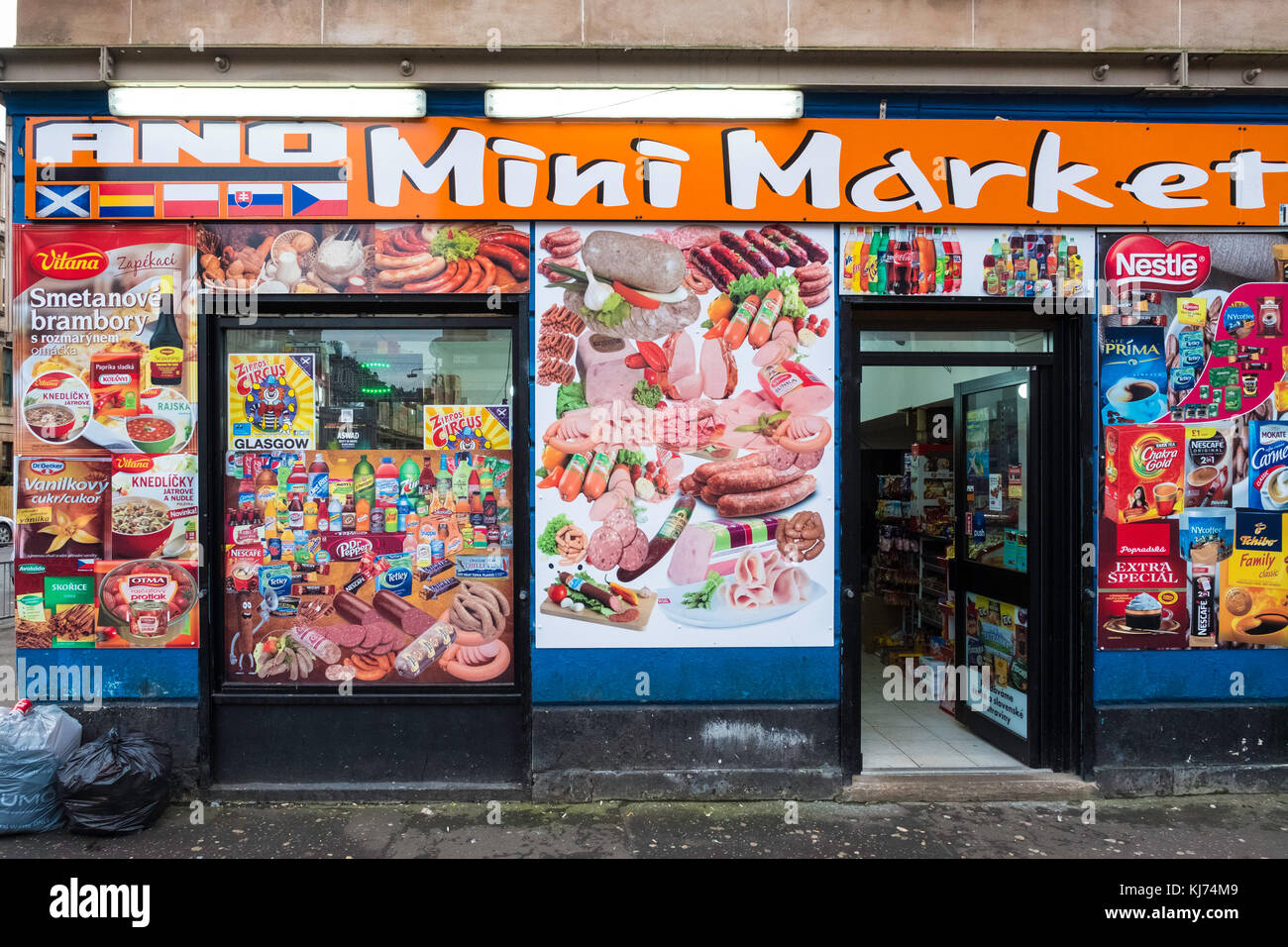 Polish and East European grocery store in Govanhill district of Glasgow, Scotland, United Kingdom Stock Photo