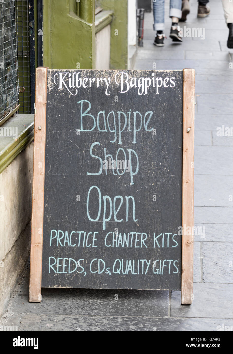 Bagpipe make in Edinburgh, Scotland. UK Stock Photo