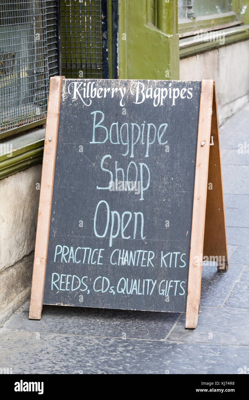 Bagpipe make in Edinburgh, Scotland. UK Stock Photo