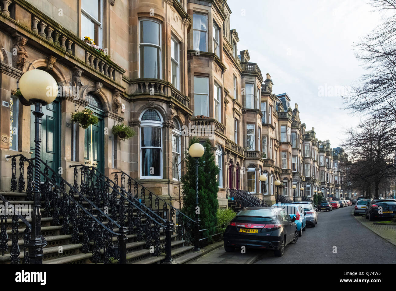 Beautiful apartment buildings on Queens Drive in Queens Park district