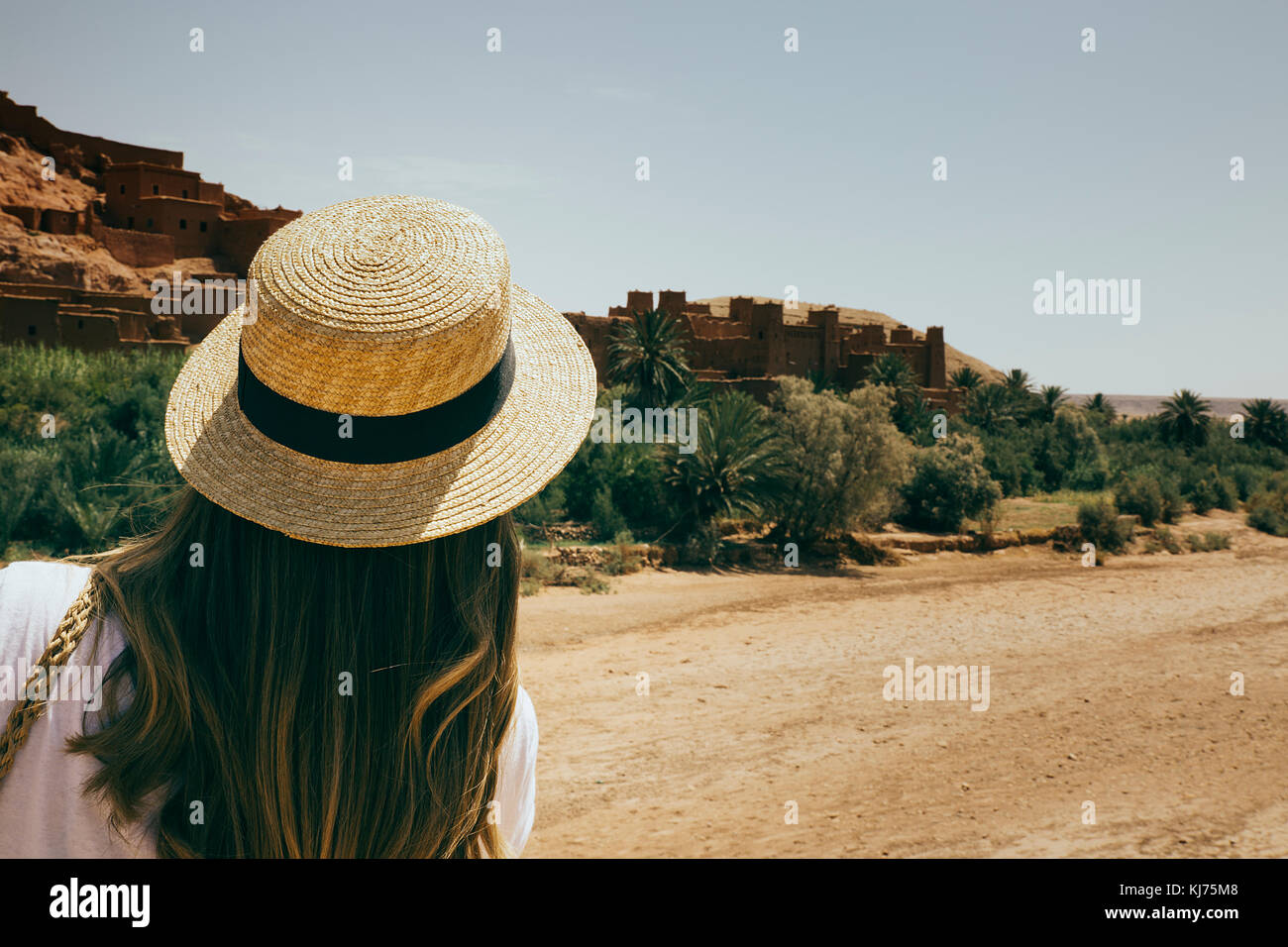 Young caucasian woman marrakech Stock Photo
