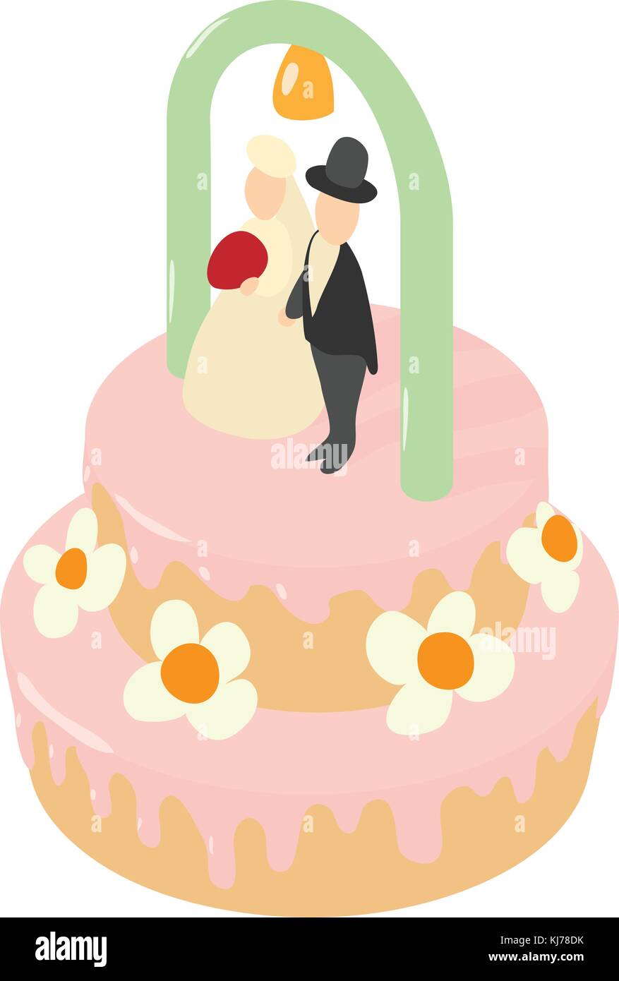 Wedding Cake Icon Isometric Style Stock Vector Art Illustration