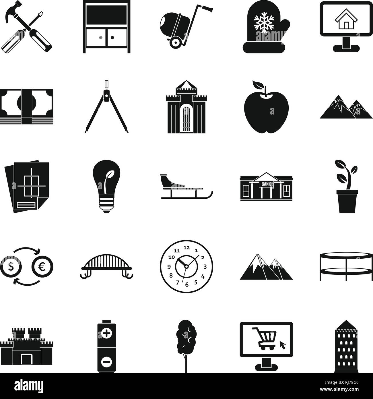 Apartment house icons set, simple style Stock Vector Image & Art - Alamy