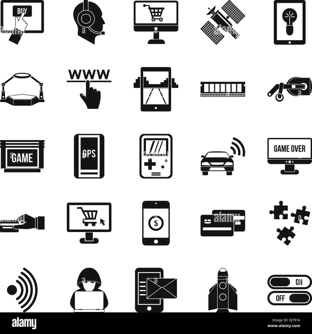 Augmented reality icons set, simple style Stock Vector Image & Art Alamy