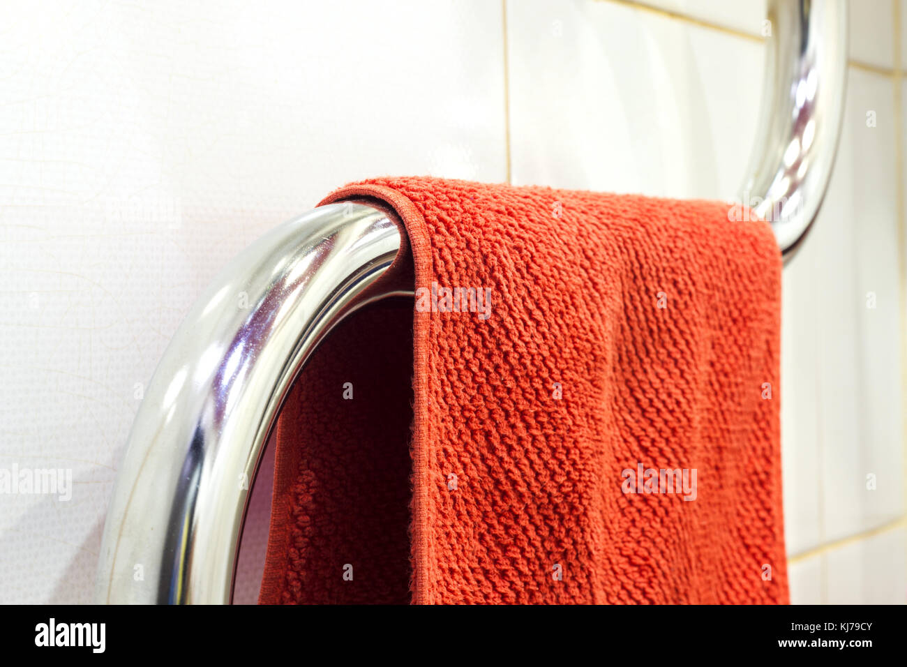 Modern bathroom towel dryer Stock Photo Alamy