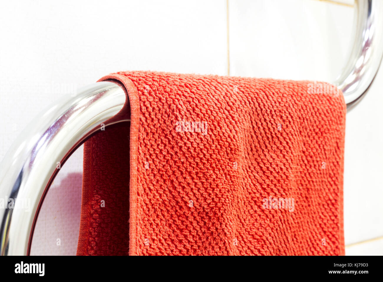 Modern bathroom towel dryer Stock Photo Alamy