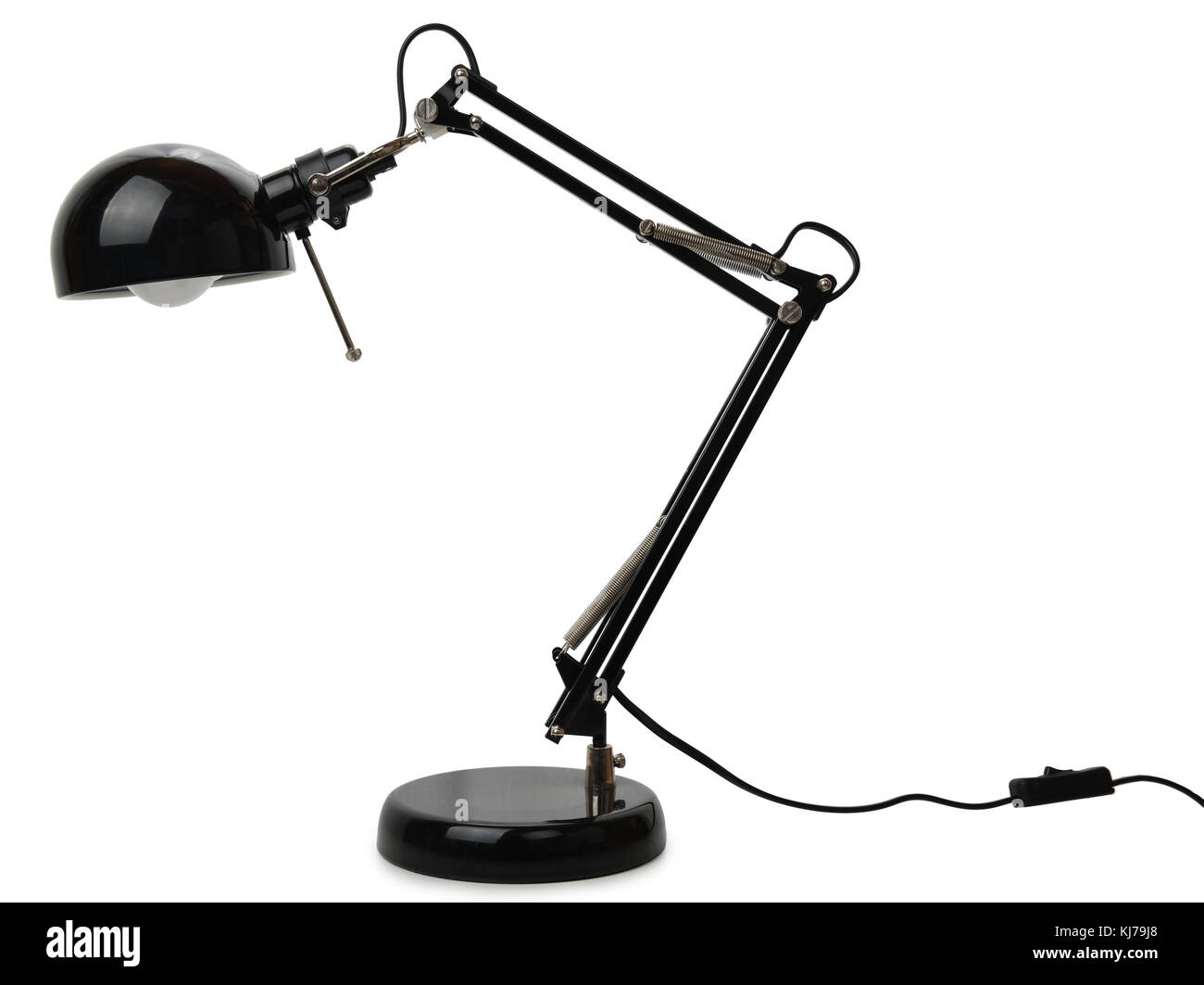 Electric anglepoise lamp isolated on a white background Stock Photo