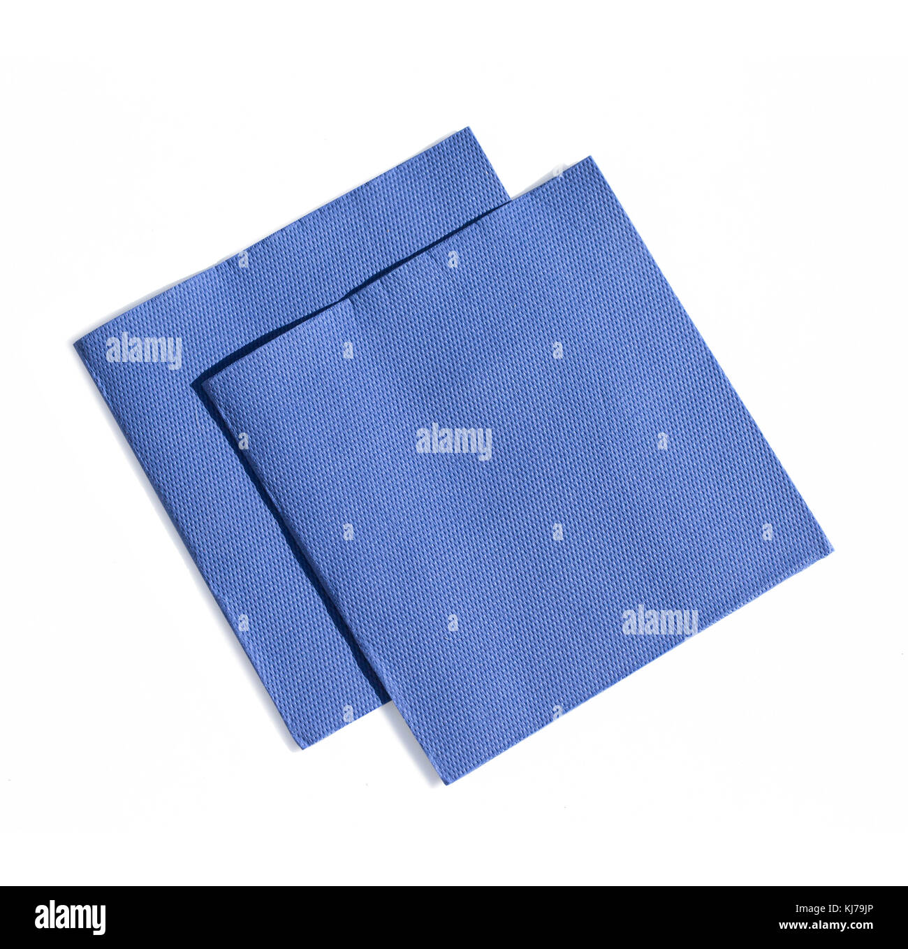 blue napkin isolated on white background with clipping path Stock Photo