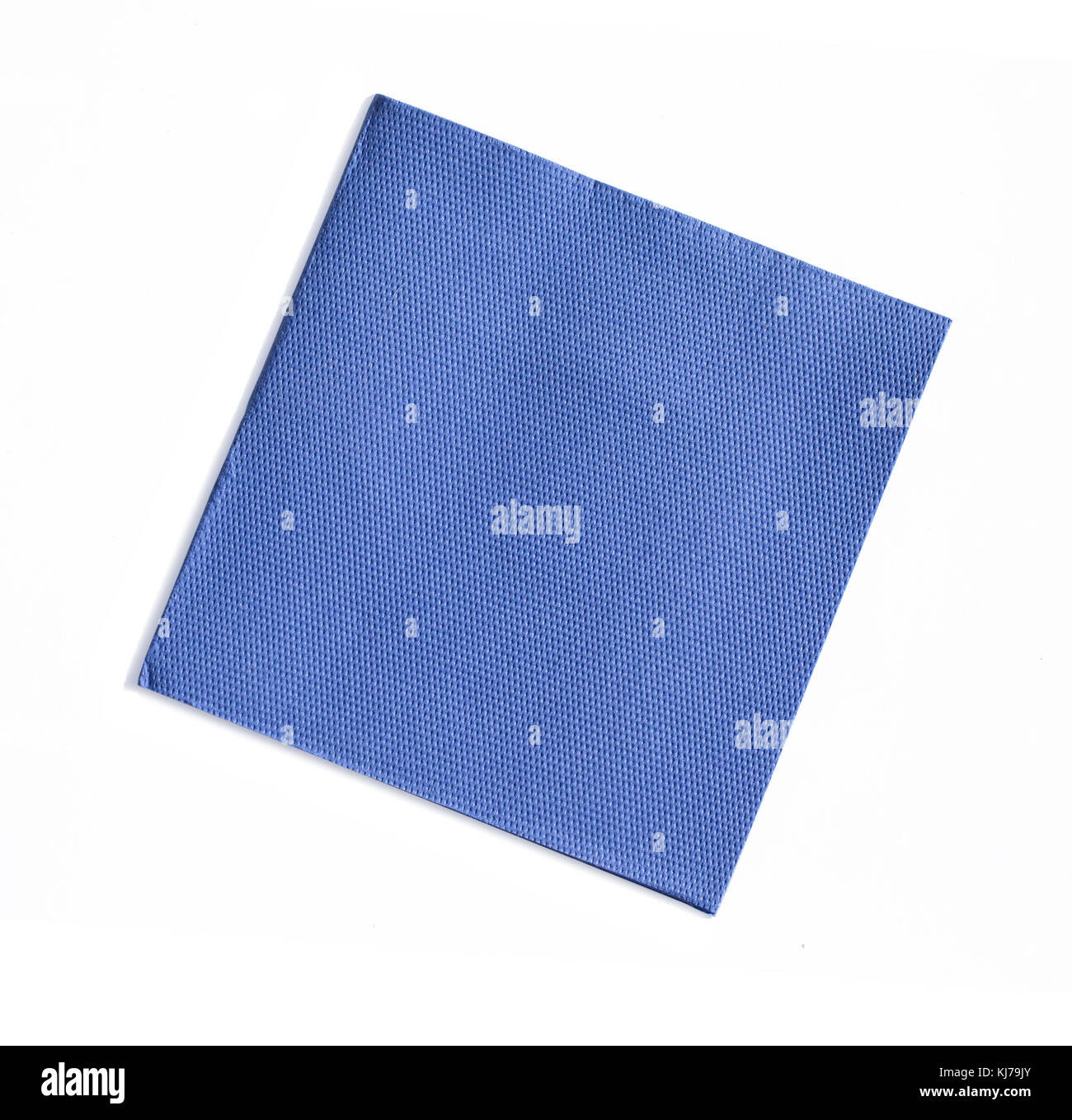 blue napkin isolated on white background with clipping path Stock Photo