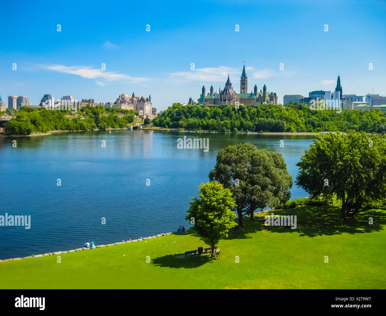 Panoramic view of Parliament Hill, Ottawa, Canada Stock Photo