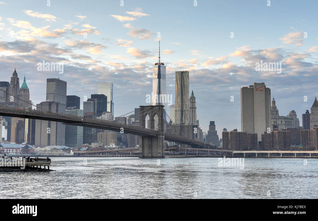 New York City Skyline from Brooklyn as dusk approaches Stock Photo Alamy