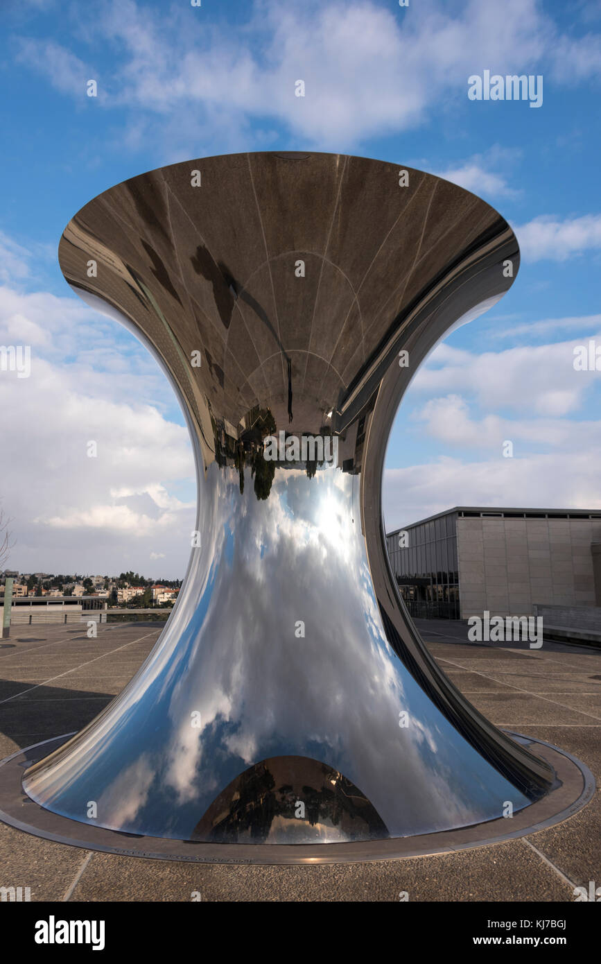Turning the world Upside Down Sculpture by Anis Kapoor, Israel Museum, Jerusalem, Israel Stock